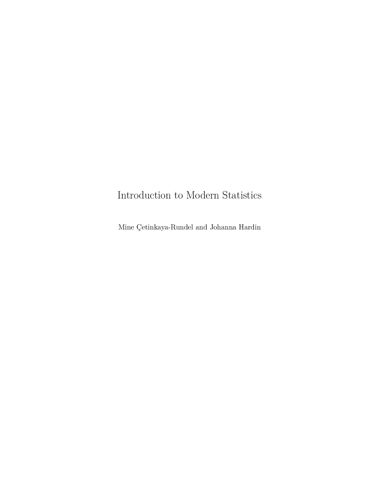 Introduction to Modern Statistics